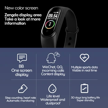 Ny M4 Smart Band Trænings-Og Tracker Smart Ur Sport Smart Armbånd Puls, Blodtryk Smartband Overvåge Sundhed Armbånd