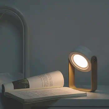Nye Kreative træ-håndtag opladning natten lys læselampe bærbare lanterne lampe teleskopisk folde led bordlampe