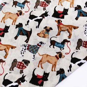 50*145 cm Bomuld Patchwork Dog Print for Væv Børn Hjem Tekstil for Syning ClothDoll Kjole Gardin,1Yc767