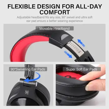 Oneodio A70 Bluetooth-5.0 Trådløse Hovedtelefoner Kablet Professionel DJ Studio Hovedtelefoner Bærbare Headset Til medhør