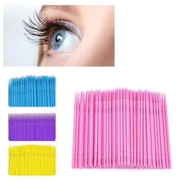 1000pcs/meget Holdbar Micro Disponibel Eyelash Extension Makeup Børster Enkelte Applikatorer Mascara Fjerne Værktøjer Svaberprøver