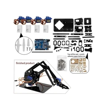 Diy-Robot-Arm Klo kit til Arduino R3,Høj Hårdhed Akryl,Støtte Scracth Programmering,PS/2,4 G Wireless Control