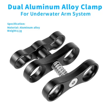 Aluminium 2-Hullers Dykning Lys Bold, Sommerfugl Klip Arm Klemme Mount til GoPro Hero 7 6 5 4/ Xiaoyi/ Sjcam Sports Action Cam