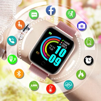 Mode, Smart Ur Kvinder 2020 Smartwatch Mænd, Børn, Sport armbåndsur Fitness Armbånd Tracker pulsmåler til Android, IOS