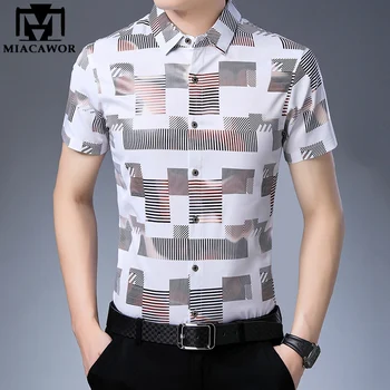 2020 Nyt Mærke Mænds Sommer Skjorte kortærmet Skjorte Mænd Slim Fit Afslappet Shirts Camisa Masculina Mænds Tøj C659