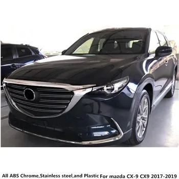 Mazda CX-9 CX9 2017 2018 2019 2020 Bil Pynt Dække ABS Chrome Front Motor Maskine Grille Øvre Hætte Trim Låg Lampe 1stk