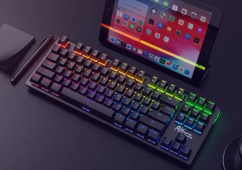 RGB Bluetooth 87 mekanisk tastatur er baggrundsbelyst TKL trådløse tastatur baggrundsbelysning