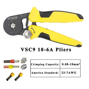 Crimpning tænger værktøjer VSC9 10-6A 0.08-10mm2 23-7AWG for rør type nål type terminal manuel justerbar værktøjer