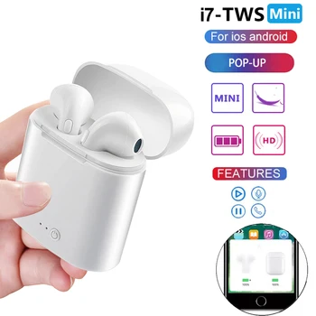 I7s Mini TWS Trådløse Bluetooth-5.0 Øretelefon Mini Sport Håndfri Stereo-Headset Med Ørepude Automatisk POP-OP-Til Apple iPhone Xiaomi