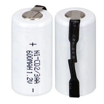 Hvid 2~36pcs Ni-Cd 1,2 V 2/3AA 600mAh Genopladeligt Batteri NiCd-Batterier