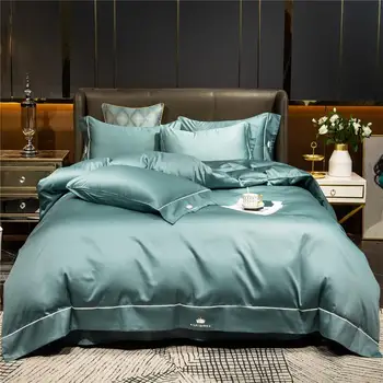 Egyptisk bomuld Ren farve talsmanden sengetøj sæt bed cover bedsheet pudebetræk