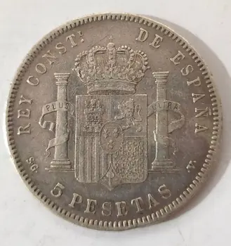 Spansk Curly Kid Sølv Mønt Dobbelt Post Sølv Mønt Gamle Ægte Sølv Oprindelige Mønter Collectible Mønt Europa