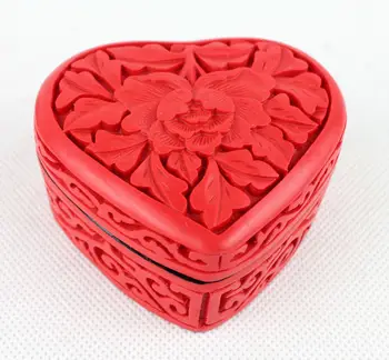 Udsøgte Håndlavede Kinesiske Klassiske Udskårne Lacquerware Blomster Smykker&gaveæske størrelse 3inch