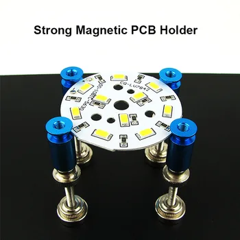 Stærke Magnetiske PCB Indehaveren Printed Circuit Board Skruestik Lodning Forsamling Stativ Klemme Armatur Med 4 bæresøjle