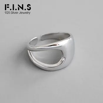 F. I. N. S S925 Sterling Sølv Ringe for Kvinder INS Minimalisme Udhulet Finger Ring Personlighed Ring i Sølv 925 Kvinders Dekorationer