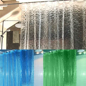 Vandtæt 3D badeforhæng Med 12 Kroge Badning Ren og skær For boligindretning Badeværelse Accessaries 180X180cm 180 x 200 cm