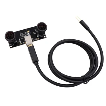 Ansigtsgenkendelse Fiskeøje 180 graders Vidvinkel Dobbelt Linse USB3.0 Kamera Modulet Synkronisering 1,3 MP 960P UVC-3D VR Stereo Webcam