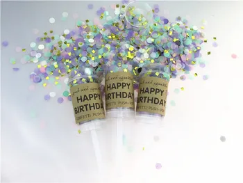 10stk/pack Genanvendelige Happy Birthday Party Push Up Konfetti Container Poppers Birthday Suprise Party Supplies