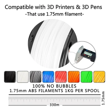 Enotepad 3D ABS Filament 1.75 mm ABS Filament 1 kg Spole Plast svejsetråd med Sarte Pakning ingen boble abs пластик