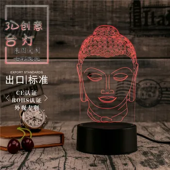 3D Led Nat Lys bordlampe Buddha-Statue Lys Led Hjem Korridor Hotel feststemning Lys Novety Belysning Kreativ Gave
