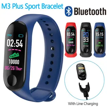 M3 Plus Smart Armbånd Bluetooth 4.0 puls, Blodtryk Fitness Tracker Vandtæt Smart Band Ur Til Android / IOS