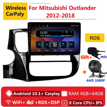 2 din-8 core android 10 bil radio auto stereo til Mitsubishi Outlander 3 GF0W 2012 2016 -18 navigation GPS DVD Multimedie-Afspiller
