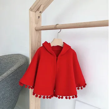 2021 Nye Fashion Baby Pige Vinter Tøj Røde Hætte Kappe Kappe Babytøj Dreng Spædbarn Hætteklædte Cape Baby Pige Vinter Tøj