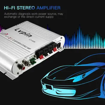 Lepy LP-838 Magt Bil Forstærker Hi-Fi 2.1 MP3 Radio Audio Stereo Bas Højttaler Booster-Afspiller til Motorcykel Hjem, Ingen Strøm Stik
