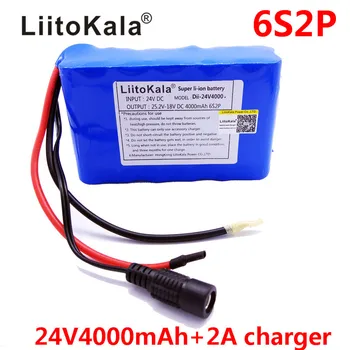 HK LiitoKala 24V 4Ah Batteri 25.2 V 4000mAh 18650 Batteri Genopladeligt Batteri Mini 2Portable Oplader Til LYSDIODE/Lampe/Kamera