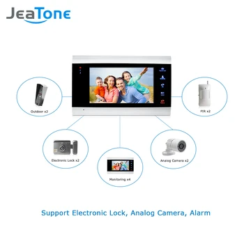 Jeatone Kablede Video Intercom Med Lås Hjem dørlås Intercom System Support Motion Detect Optagelse 1200TVL Dørklokken Kamera
