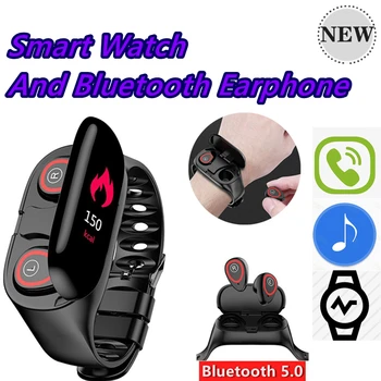M1 Nyeste 2-I-1 AI Smart Ur Med en Bluetooth-Hovedtelefon pulsmåler Smart Armbånd Lang Tid i Standby, Sport Watch Mænd