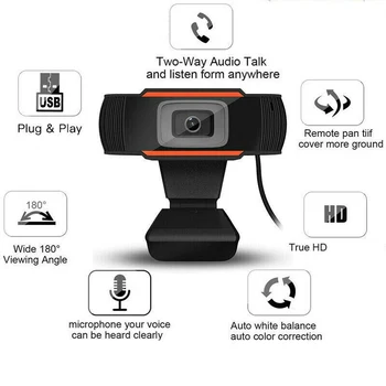 HD 1080P Webcam PC Mini-USB 2.0 Web-Kamera Med Mikrofon USB-Computer, Kamera Til Live Streaming af 1080P Webcam