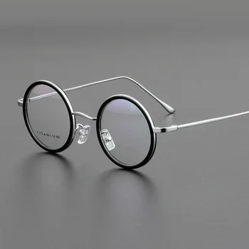 Titanium Runde Briller Ramme Mænd Kvinder Vintage Guld Briller Optisk Nærsynethed Recept Brillestel Klare Briller Oculos