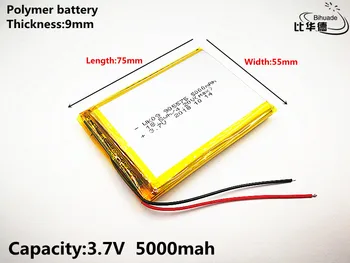 God Qulity 3,7 V,5000mAH 905575 Polymer lithium-ion / Li-ion-batteri i tablet pc-BANK,GPS,mp3,mp4