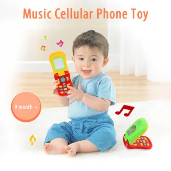 Elektroniske Legetøj Telefon Kid Mobiltelefon Cellphone Pædagogisk Læring Legetøj til Baby Infant Toy Telefoner med Lys og Spejl