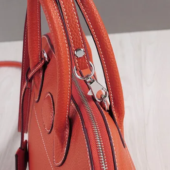 Mode Ægte Læder Tasker til Kvinder Cow Leather Håndtasker Designer Høj Kvalitet Tote Shell Form Crossbody Taske til Damer 2021
