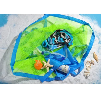 Bærbare Strand Taske Børn Børn Mesh Toy Opbevaringspose Udendørs Beach Park Legetøj Håndklæde Tøj Arrangør Svømning Bag Diverse Tasker