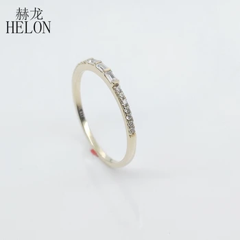 HELON Solid 10K Gul Guld SI/H Ægte, Naturlig Diamant Engagement Ring Kvinder Trendy Fine Smykker, Diamanter Ring