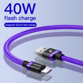 Baseus 40W USB Type C Kabel Til Huawei Mate 20 P20-P30 Pro Lite USBC Hurtig Opladning Oplader USB-C-Type-C-Kabel Til Xiaomi mi 9 8