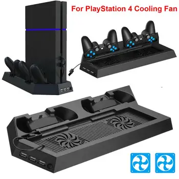 1pc PS4 Dobbelt Controller-Oplader, Konsol Lodret Køling Stå ladestation LED Blæser Til SONY Playstation 4