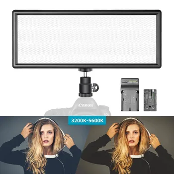 Neewer Fotografering Super Slim Bi-color Dæmpbar LED Video Lys med LCD-Skærm