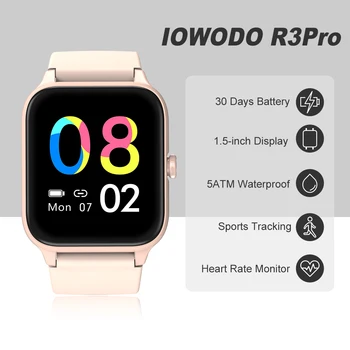 IOWODO R3pro Smart Ur Kvinder Mænd pulsmåler Ring Påmindelse Trænings-og Vandtæt Smartwatch Til iOS Android Huawei Xiaomi