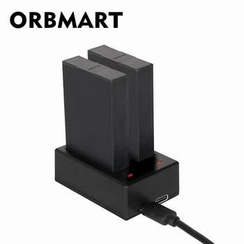 ORBMART For Gopro Fusion Panorama Kamera Tilbehør Dobbelt Dobbelt USB-Port Oplader Med USB-Kabel