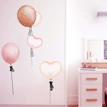 Pink Flamingo Dyr Wall Stickers DIY Balloner Vægmaleri Decals til Børn Værelser Baby Soveværelse Børnehaven Hjem Dekoration