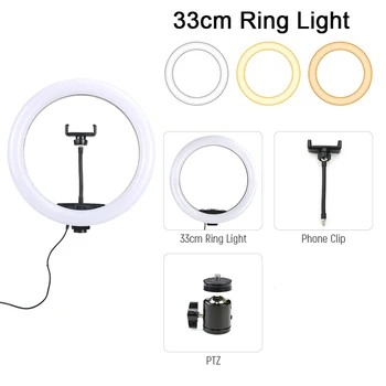 Professionelle LED Selfie Ring Lys 45cm 33cm 26cm Fotografering Belysning Til Youtube VK Makeup Video Ringlight Kamera Foto Lampe