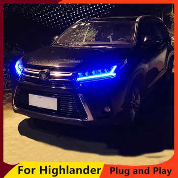 Bil Styling til Toyota Highlander Forlygter 2018 Nye Kluger DRL lave High beam Beam LED Dynamic blinklyset
