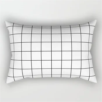 30x50cm pudebetræk Boheme Geometriske Sort&Hvid Polyester Dekorativ Firkantet Puder Sove Smide pudebetræk