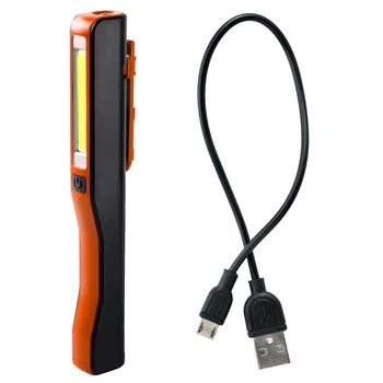 USB-Genopladelige Bærbare COB LED lommelygter Genopladelige Magnetisk Pen Klip Hånd Fakkel Arbejde Lys Indbygget Batteri Med Magnet