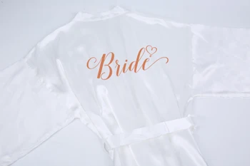 Nye Champagne-guld brud robe kvinder, morgenkåbe satin brude fest brusebad gave brudepige giftes 2019 bryllup klæder