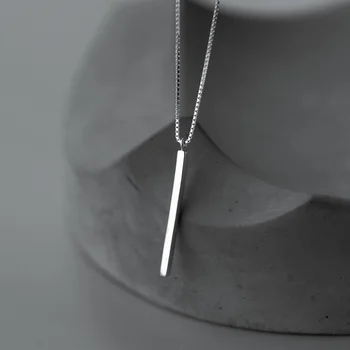 INZATT Ægte 925 Sterling Sølv Minimalistisk Stick Vedhæng Choker halskæder For Mode Kvinder Part Fine Smykker Søde Tilbehør